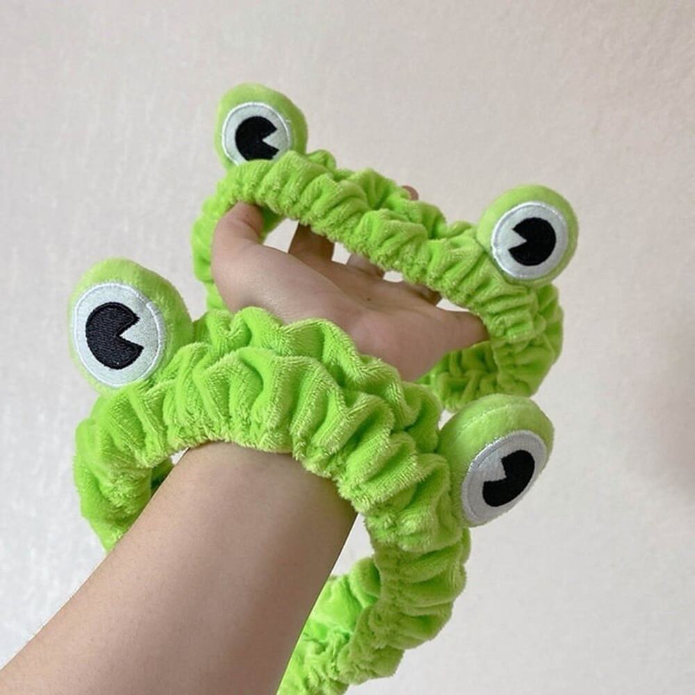 Green Frog Elastic Headbands for Skincare Set of 2
